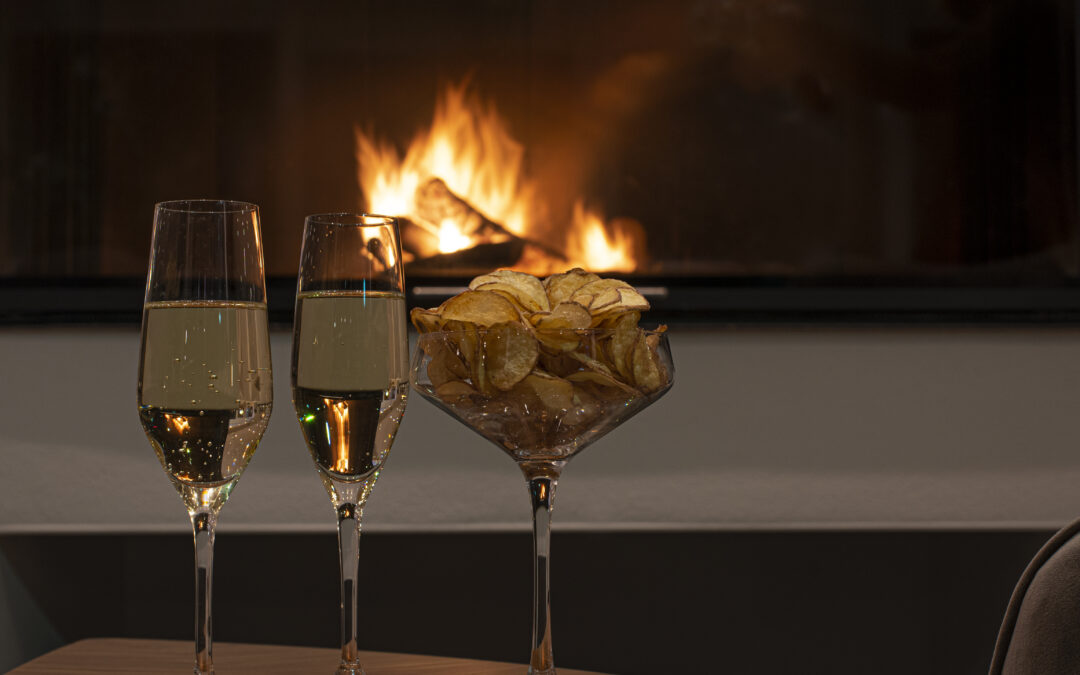 Champagne vid brasa utanför Båstad